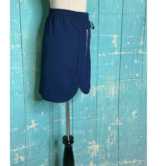Calvin Klein Blue  Elastic Waist Tie Pull On Mini Skirt XS - Picture 11 of 11